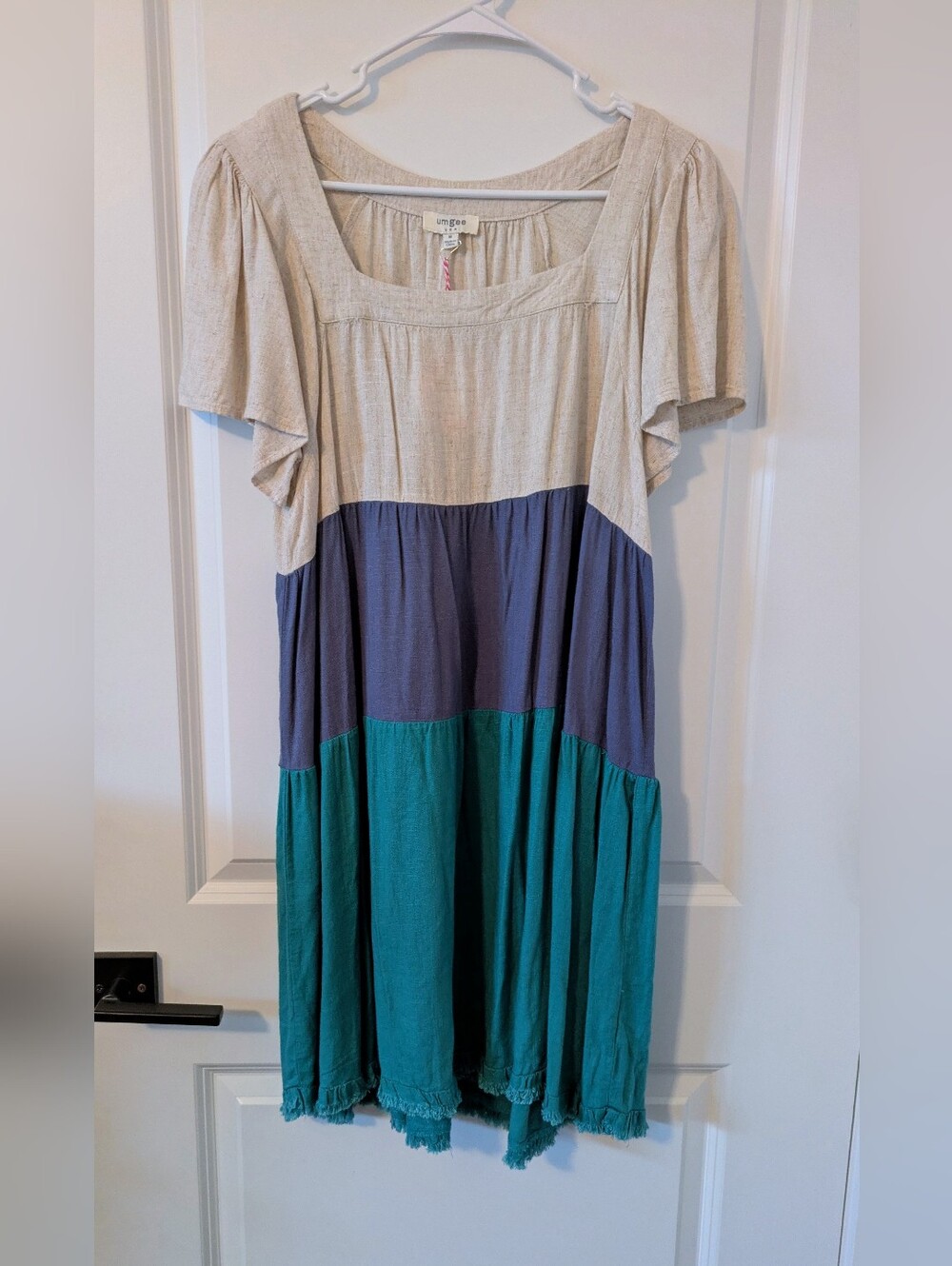Umgee Colorblock Tiered Midi Dress